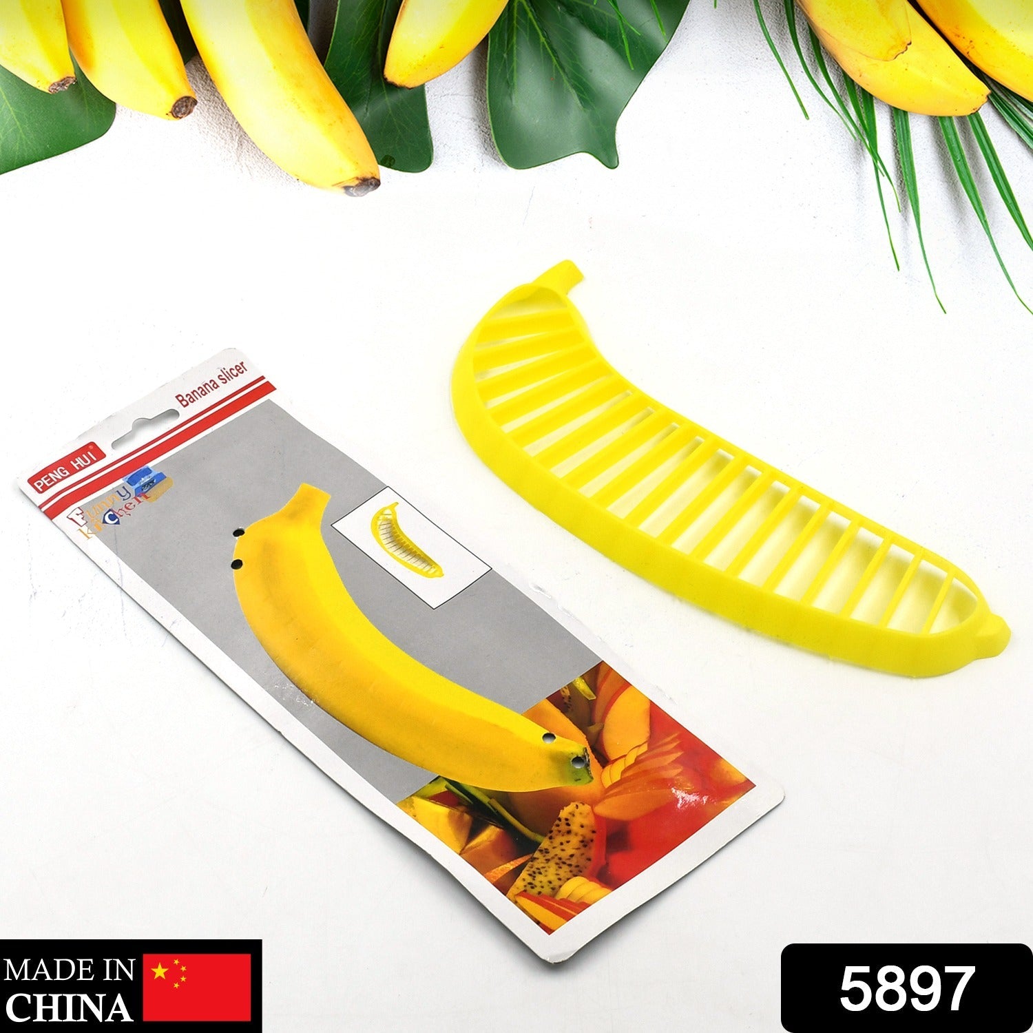 Banana Slicer- Perfect for Fruit Salads Handle Plastic Banana Fruit Slicer Cutter Chopper - Discount Karo