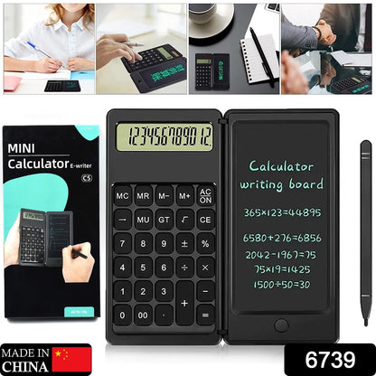 Foldable Calculator With 6 Inch LCD Tablet Digital Drawing Pad Stylus Pen Erase Button Lock Function Smart Calculator   -01 - Discount Karo