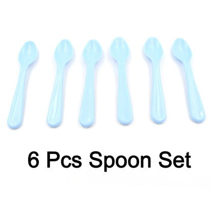 Food Plastic Spoon Set, Plastic Table Spoon Set Plastic Tea Spoon, Coffee with ABS Plastic, Heat-Resistant Spoon (6 Pc Set ) - Discount Karo