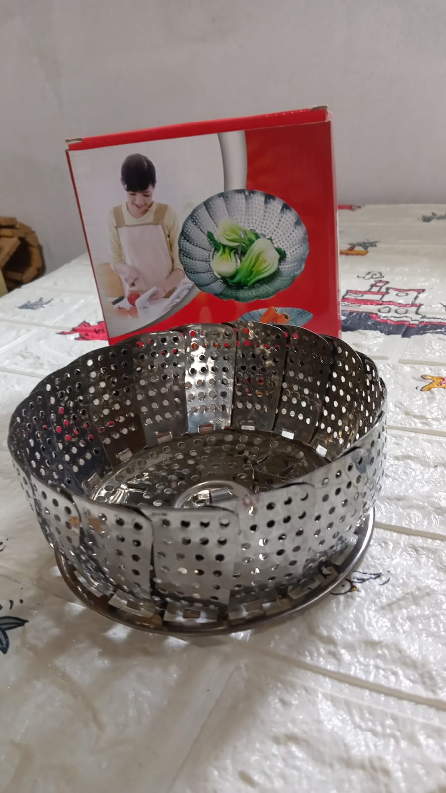 Unique Design Stainless-Steel Heaviest vegetable ,Cooking Foldable Steamer Basket for Kitchen Utensils/Dish Drying Rack/Plate Stand/ Basket - Discount Karo