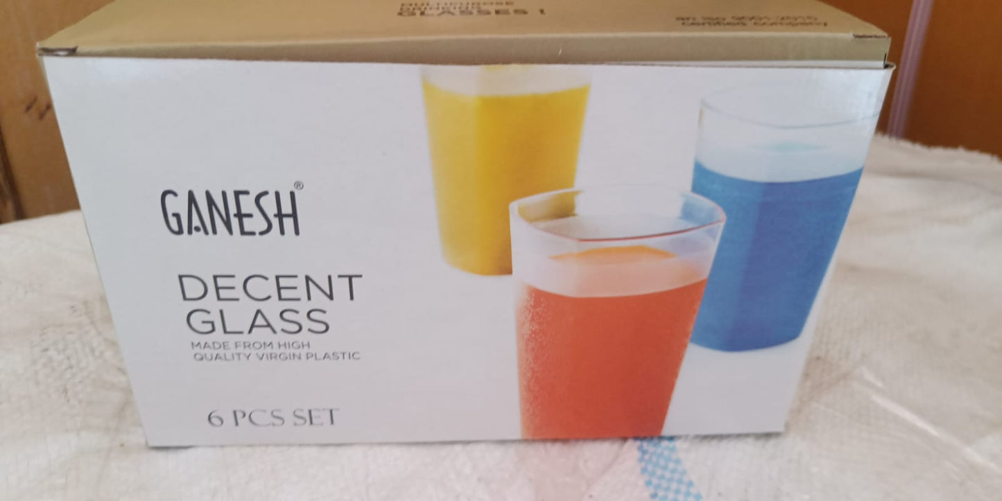 Ganesh Decent Glass, 350ml, Set of 6 - Discount Karo