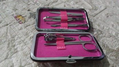 Nail Clipper Kit Fingernail Clipper, Manicure Set, Stainless Steel Nail Cutter Set ,Manicure Tool, Nail Clippers Care Tools with Lightweight and Beautiful Travel Case (6 Pc Set) - Discount Karo