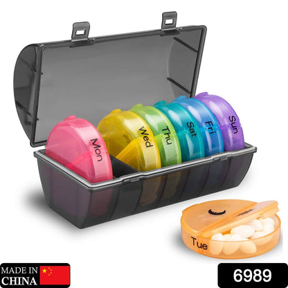 Weekly Pill Organizer 2 Times a Day Travel 7 Day Pill Box Twice a Day Daily Medicine Pill Case with Large Compartments - Discount Karo