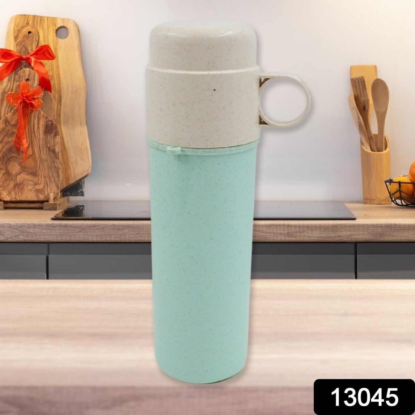 Travel Coffee Cup Portable Water Bottle Wheat Straw Coffee Tea Mug Coffee Mug with Lids for Coffee Tea Portable for School (300 ML Approx) - Discount Karo