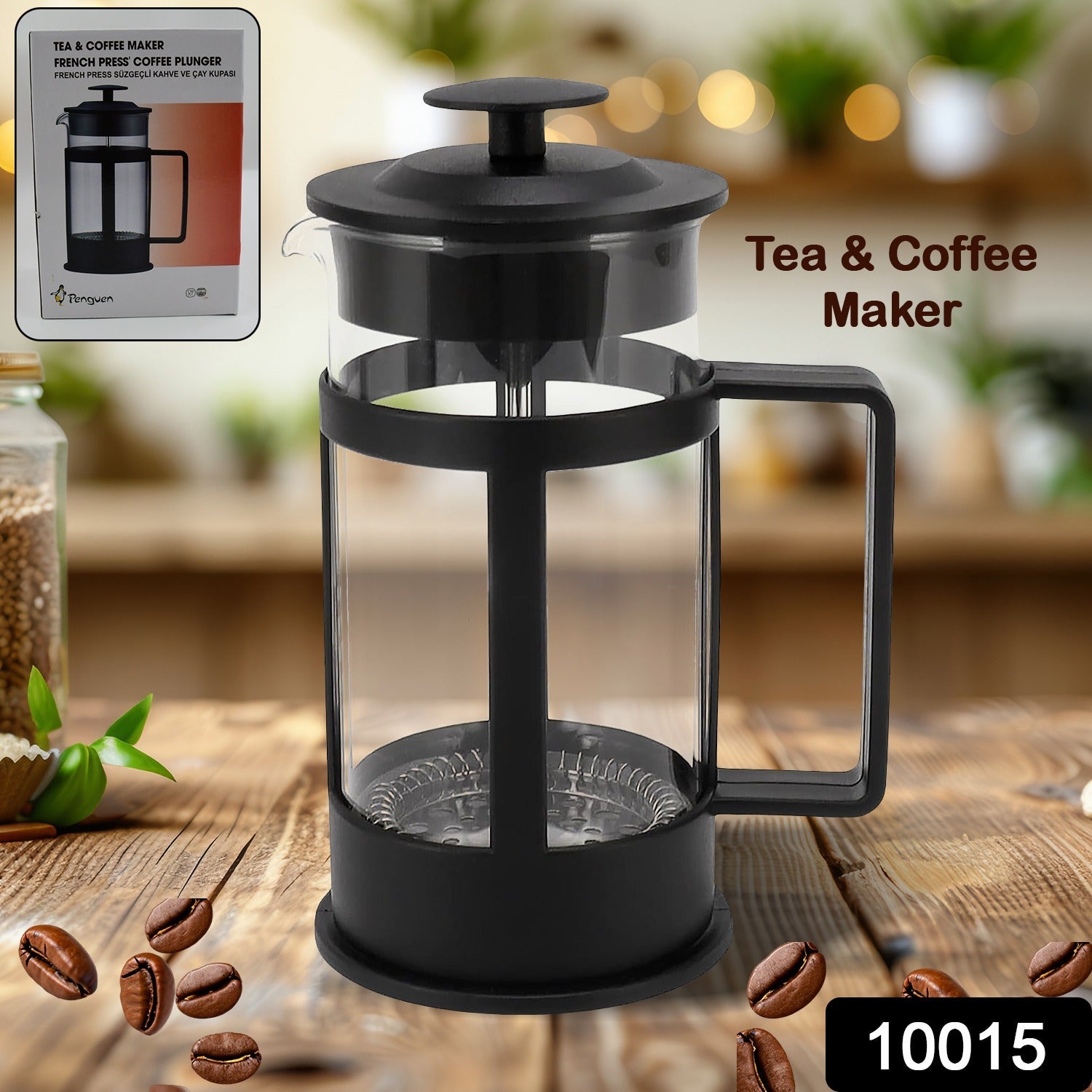 Coffee and Tea maker, Coffee Maker Glass Stainless Steel Coffee Press Glass Teapot for Camping Travel Gifts kitchen tools (Approx 350ml) - Discount Karo