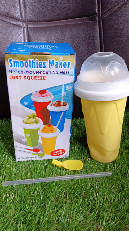 Smoothies Maker Cup, Magic Quick Frozen Smoothies Cup Cooling Cup Double Layer Squeeze Cup Slushy Maker (1 Pc) - Discount Karo