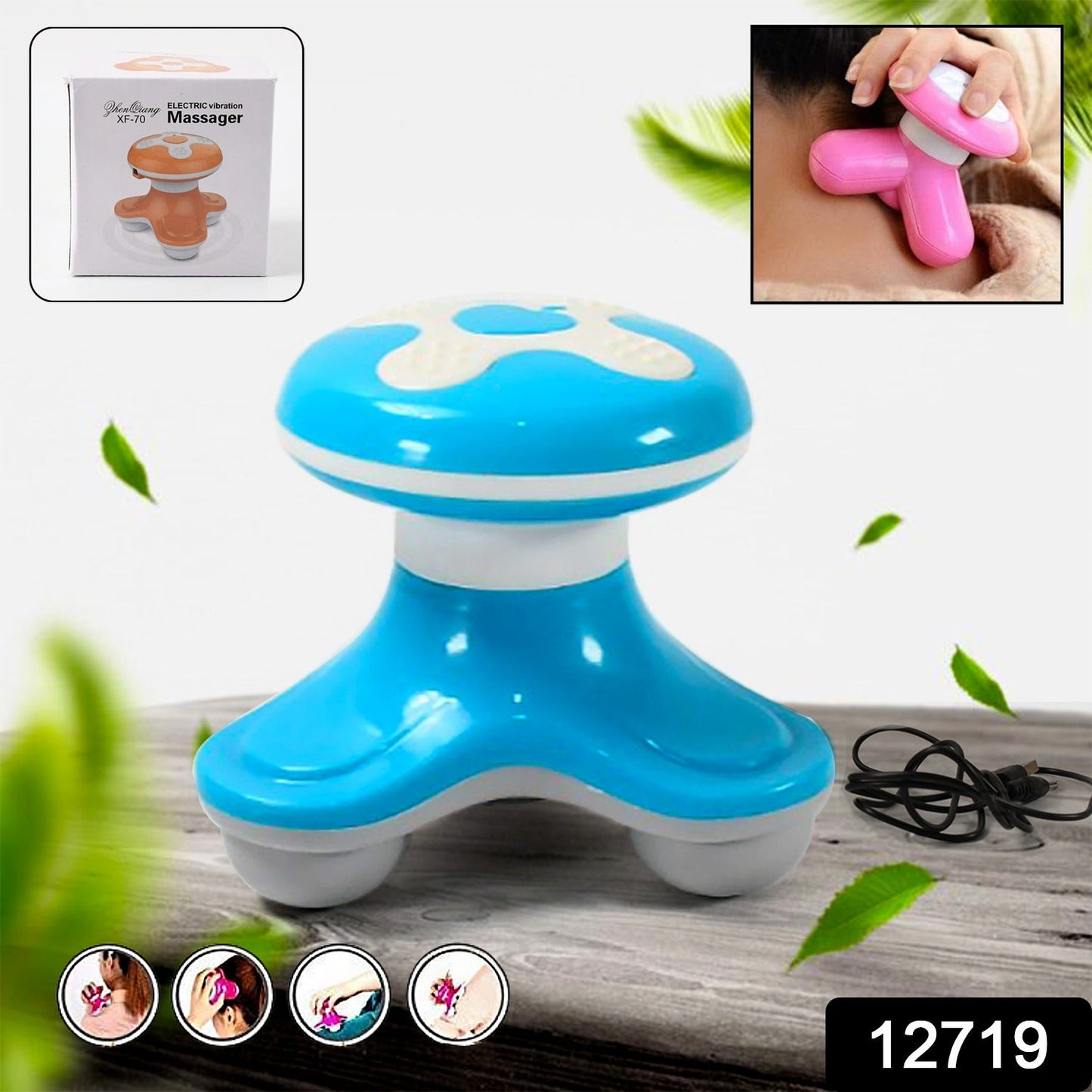 Multifunctional Mini Massager, Triangle Electric USB Massager, Automatic Switch, Relieve Fatigue, As a Gift (1 Pc / Battery Not Included) - Discount Karo