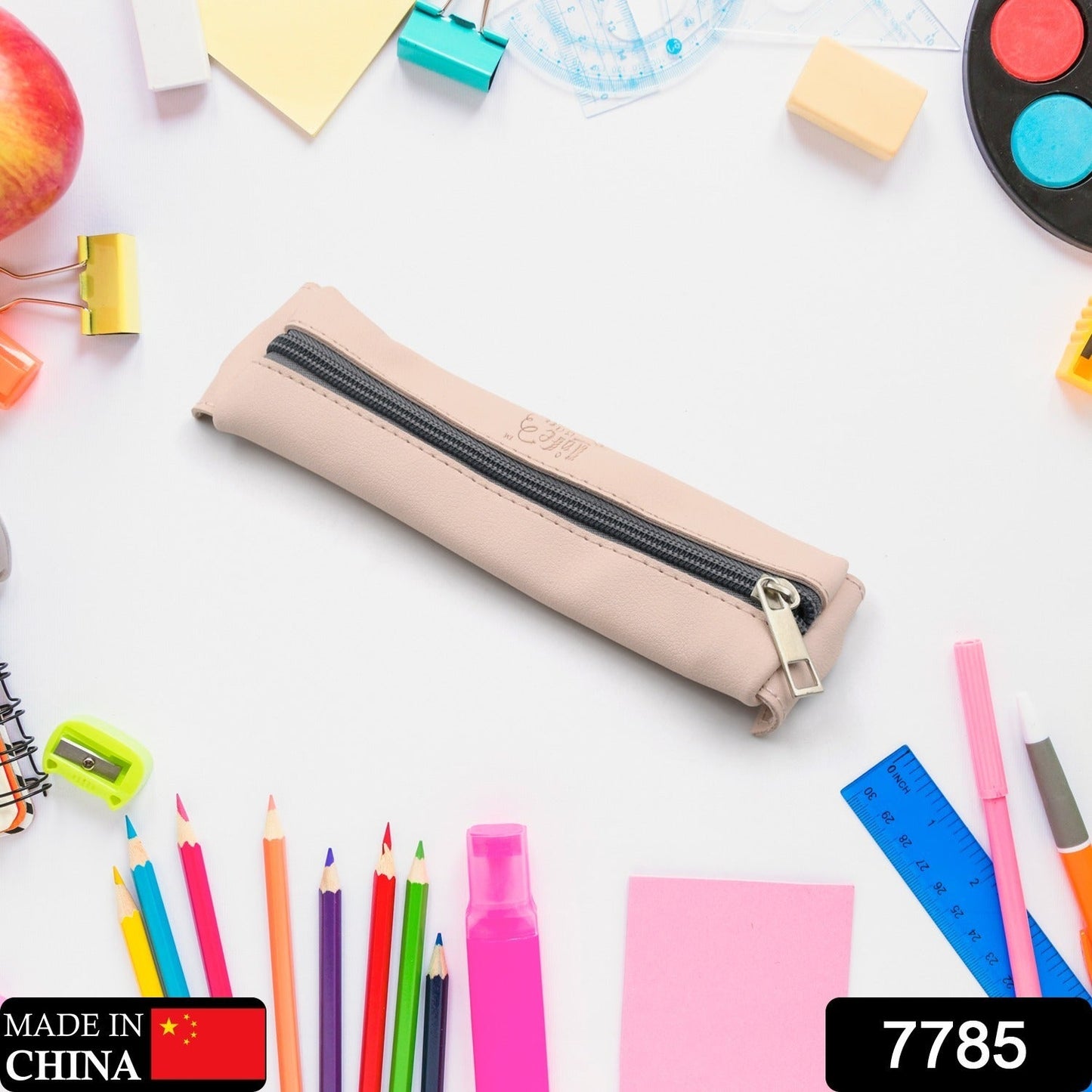 Leather Pencil Case high-quality leather pencil pouch ideal of School (1Pc) - Discount Karo