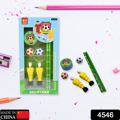 Stationary Kit Football & Basketball Theme Stationary Set For Kids, Pencil, Sharpener, Eraser Set For Kids, Boys & Girls, Birthday Return Gift Stationary Set - Discount Karo