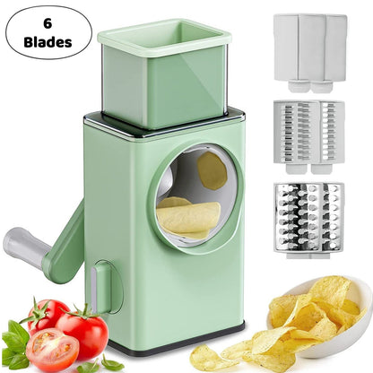 Stainless Steel Vegetable Chopper with 6 Blades - Kitchen Mandoline Slicer - Discount Karo