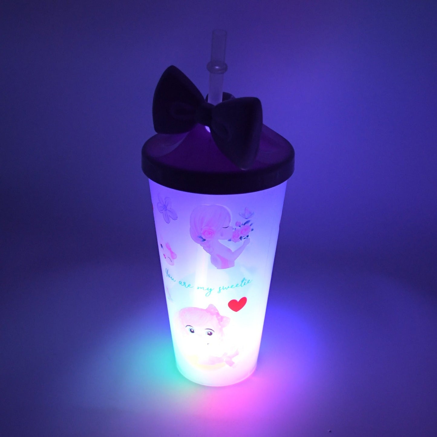 Unicorn Water Bottle with Straw & Lid for Kids (With Light) - Discount Karo