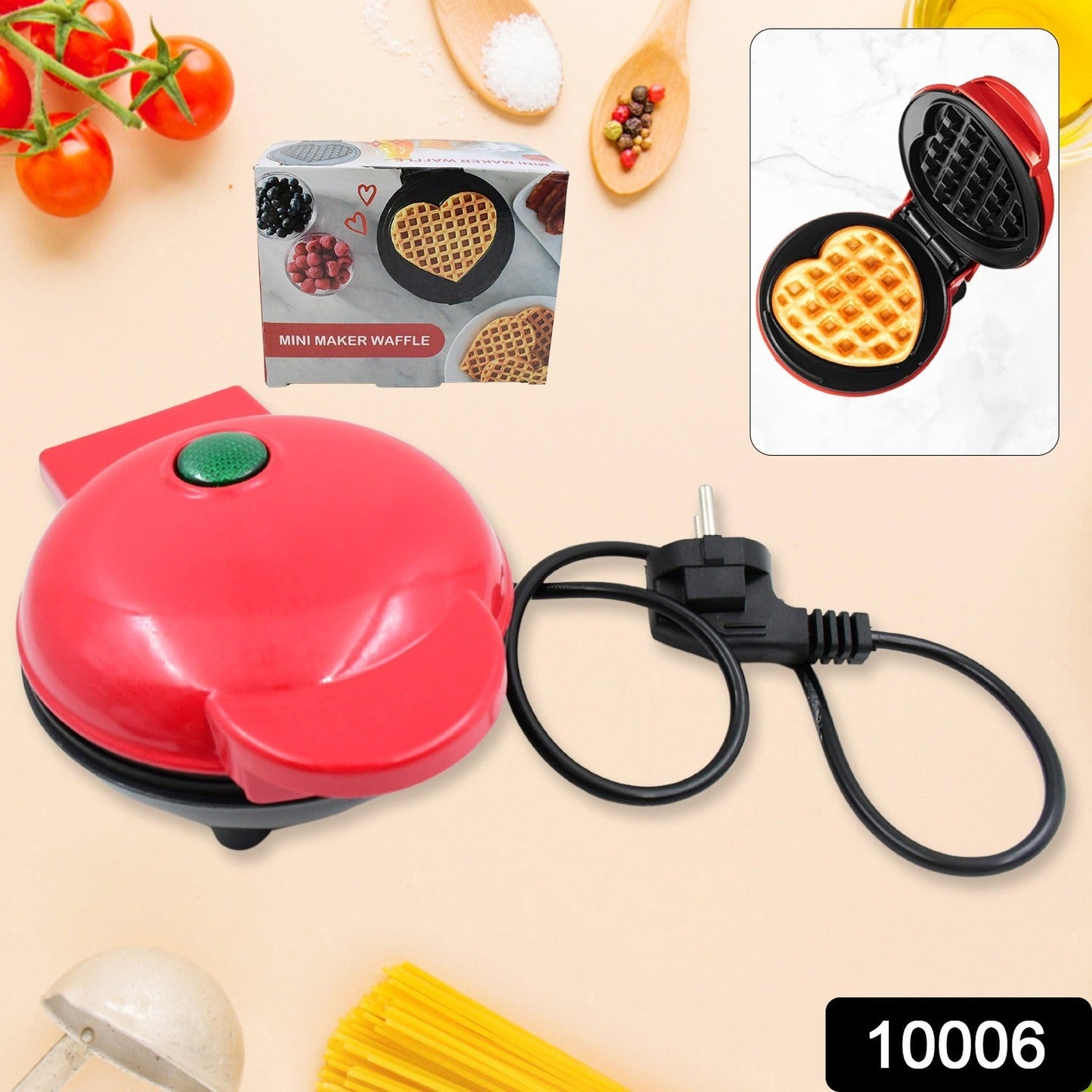 Mini Waffle Maker Machine Waffle Iron Home Appliances Kitchen Gift Easy To Clean, On-Stick Surfaces, Perfect Breakfast, Dessert, Sandwich, Pan Cakes, Paninis / Other Snacks Machine - Discount Karo