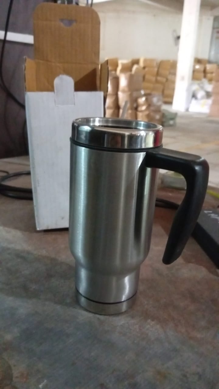 Stainless Steel Coffee Mug (1 Pc / With lid & Handle) - Discount Karo