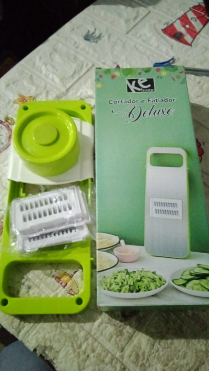 Slicer for Kitchen 5 in 1 Foldable Vegetable Slicer Blade Potato Cutter, Veggie Slicer, Onion Slicer, Julienne Grater with Protective Guards, Stainless Steel Blade - Discount Karo