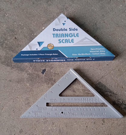 Double Side Scale Triangle Measurement Hand Tool, 45 Degree Triangle Ruler, Home for Industry, Aluminum Alloy Rafter Square 7-Inch Length - Discount Karo