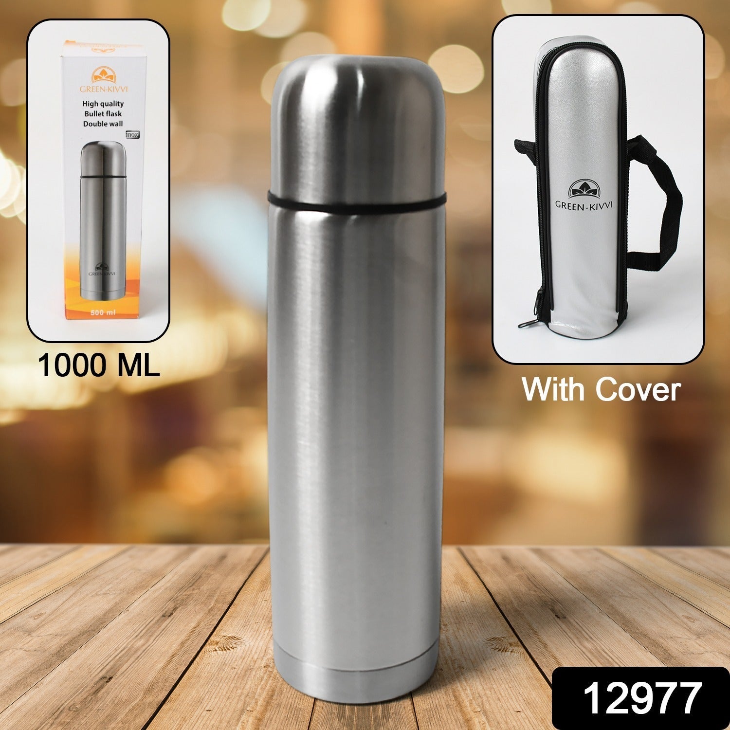 Vacuum Stainless Steel Double Wall Water Bottle, Fridge Water Bottle, Stainless Steel Water Bottle Leak Proof, Rust Proof, Cold & Hot Thermos steel Bottle| Leak Proof | Office Bottle | Gym | Home | Kitchen | Hiking | Trekking | Travel Bottle (1000 ML) - Discount Karo