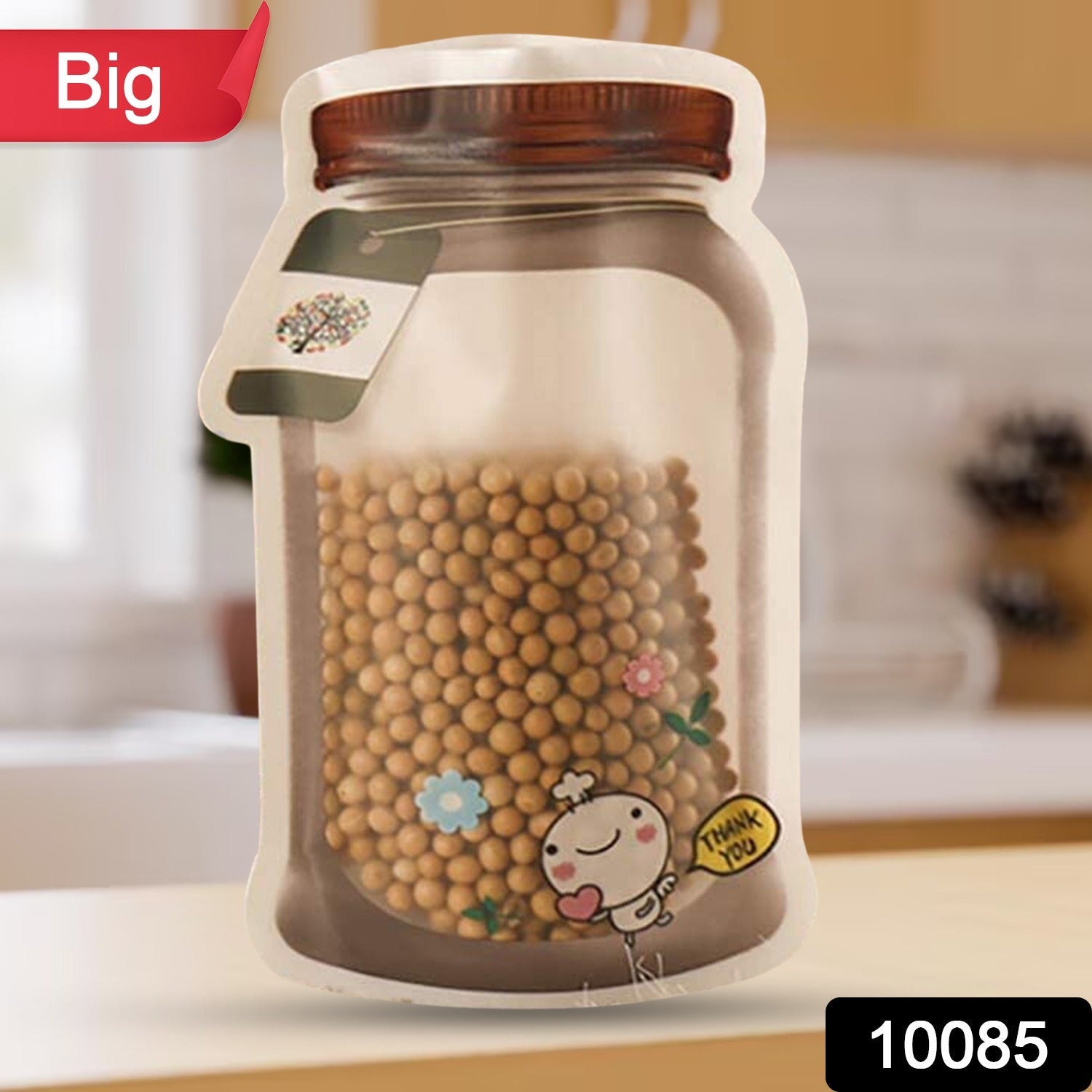 Plastic Transparent Big Jar Shaped Pouch With Zipper (1 Pc) - Discount Karo