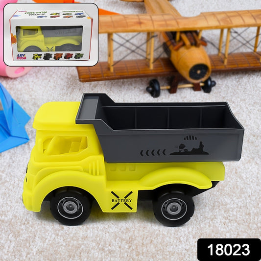 Friction Powered Dumper Toy Truck For Kids | With Opening Container Feature | Strong & Durable Plastic Material | Indoor & Outdoor Play Birthday Gift for Baby Boys & Girls (1 Pc) - Discount Karo