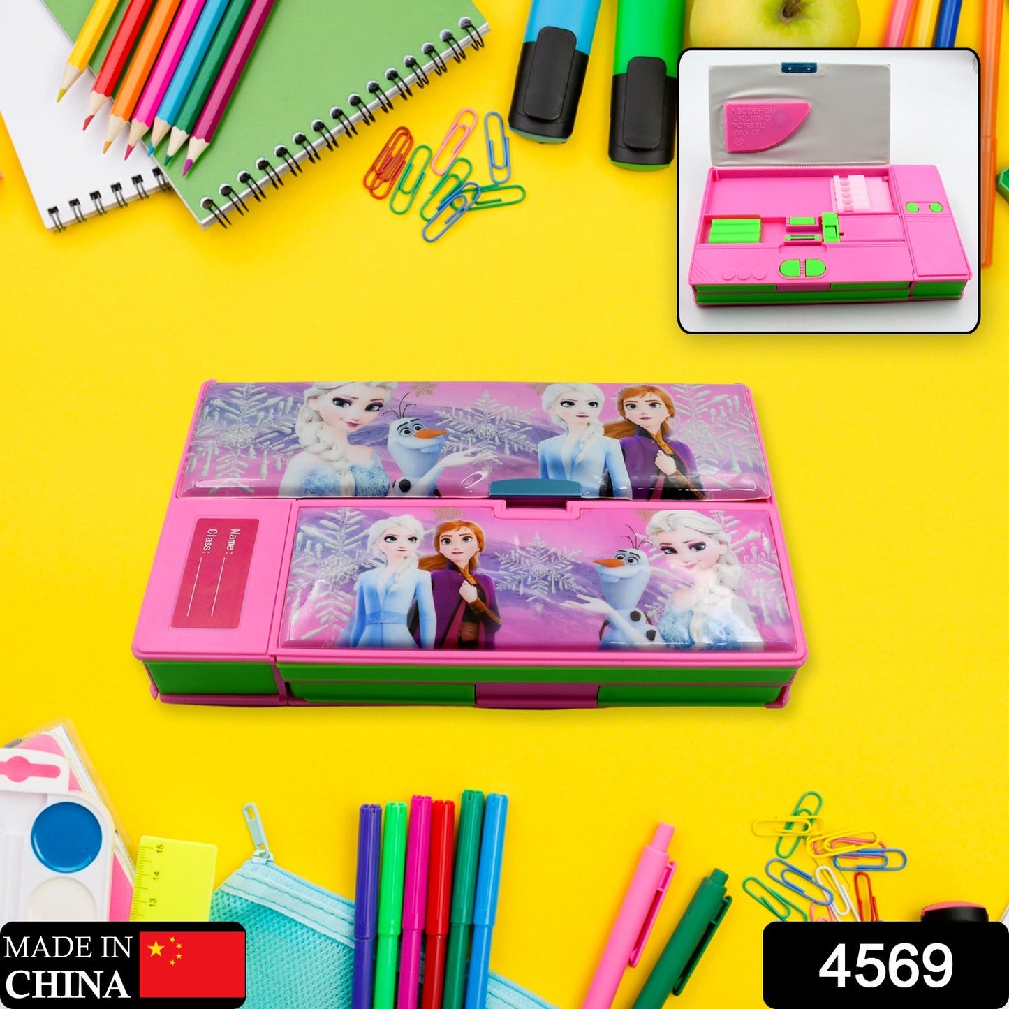 Multi Purpose Gadget Jumbo Pencil Box Compass With Calculator Jumbo 2 Side Slot Geometry Box Compass Use School , Traveling & Studio - Discount Karo