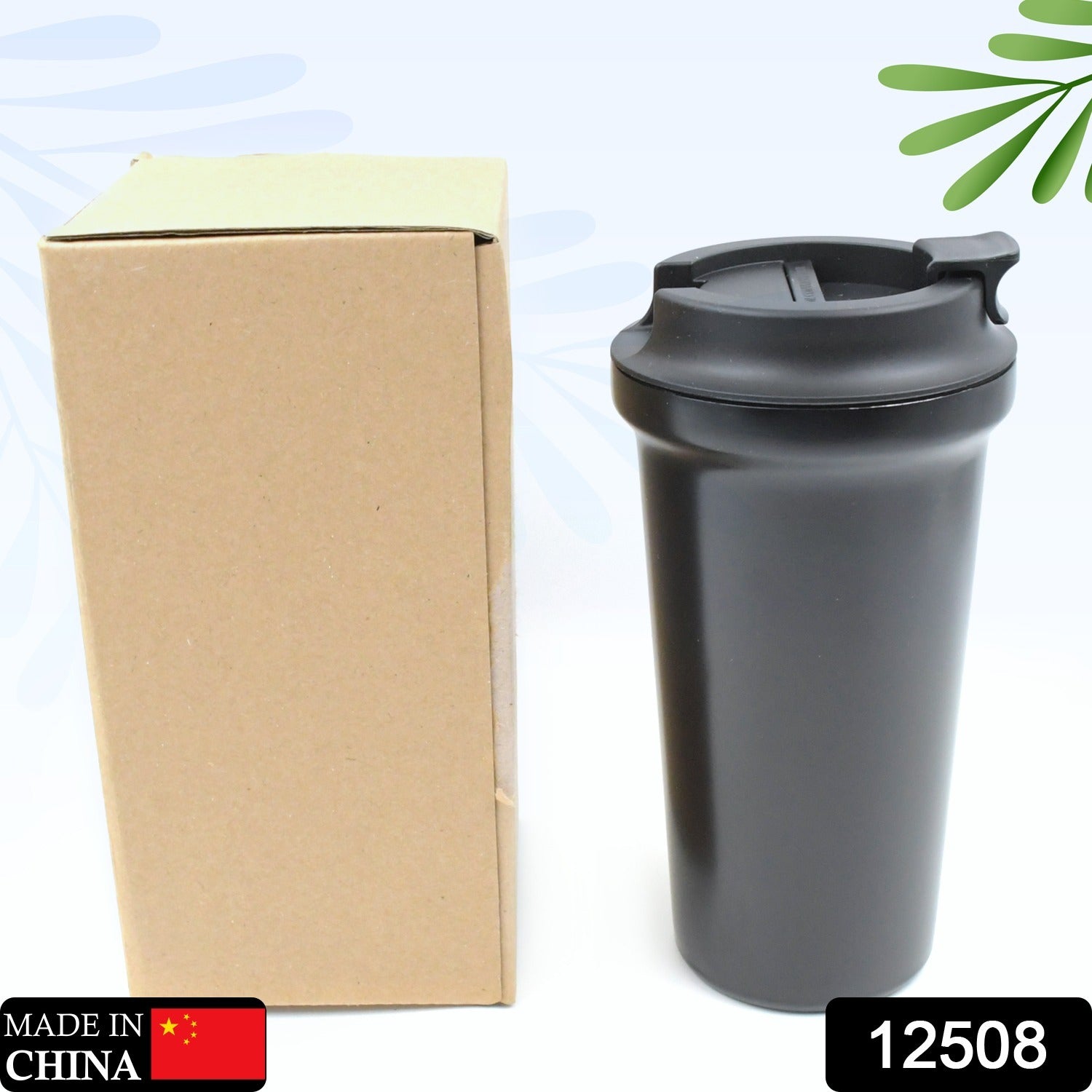 Inside Stainless Steel & Outside Plastic Vacuum Insulated  Insulated Coffee Cups Double Walled Travel Mug, Car Coffee Mug with Leak Proof Lid Reusable Thermal Cup for Hot Cold Drinks Coffee, Tea (1 Pc) - Discount Karo