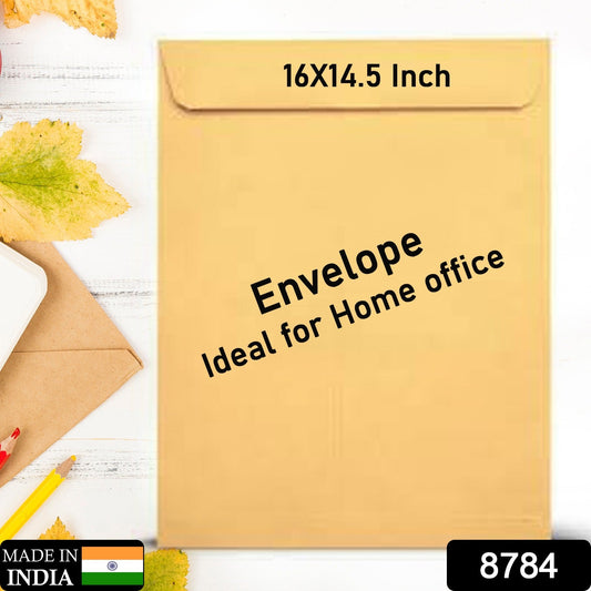 Kraft Envelopes, 16 x 14.5 Inch, Brown Envelopes, Envelopes, Card Envelopes, Kraft Paper Envelopes, Invitation Envelopes, Postcard Envelopes, Quick Self Seal, Stationery For General, Office (1 Pc ) - Discount Karo