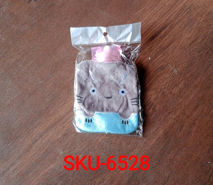 Grey Cat Print Small Hot Water Bag with Cover for Pain Relief - Discount Karo