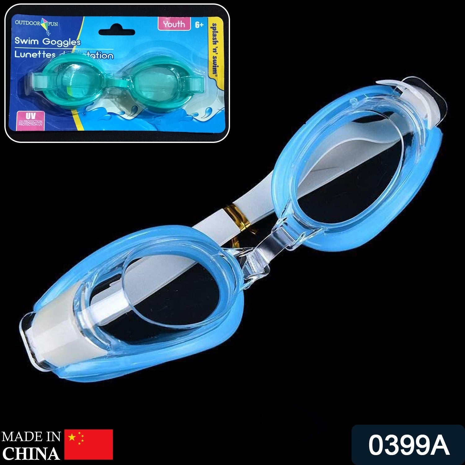 0399A SWIMMING GOGGLES WITH ADJUSTABLE CLEAR VISION ANTI-FOG WATERPROOF SWIMMING GOGGLES 