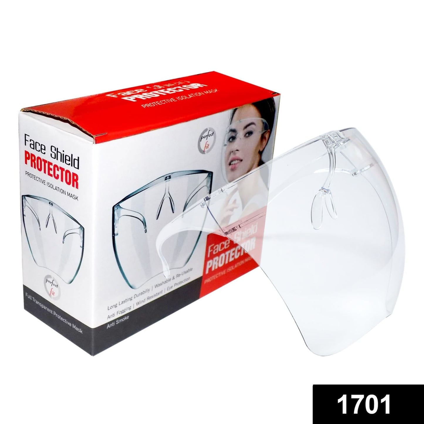 1701 Multipurpose Clear Face Shield Anti-fog Anti-Scratch Protective Fashion Wear for Men 