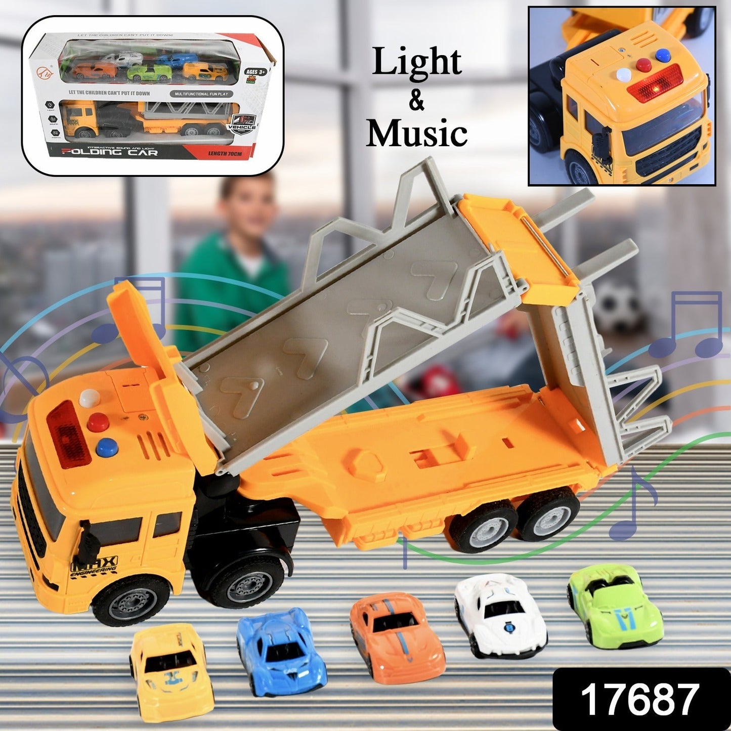 Realistic Long-Haul Toy Vehicle Transport Playset with Lights and Sound - Discount Karo