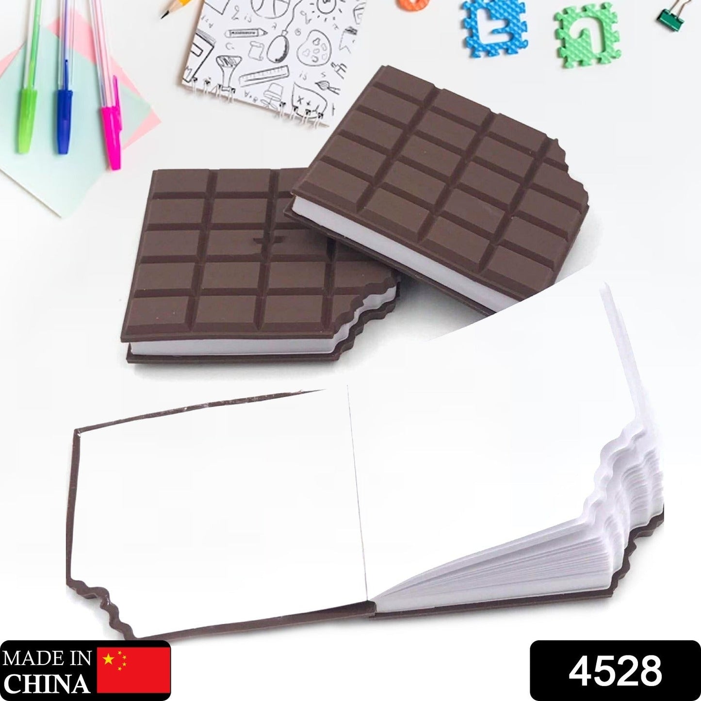 Small Chocolate Scented Diary Memo Notebook in Rectangular Chocolate Bite Shape with Original Chocolate Smell Personal Pocket Diary, Dairy book with Plain Pages for Kids - Discount Karo