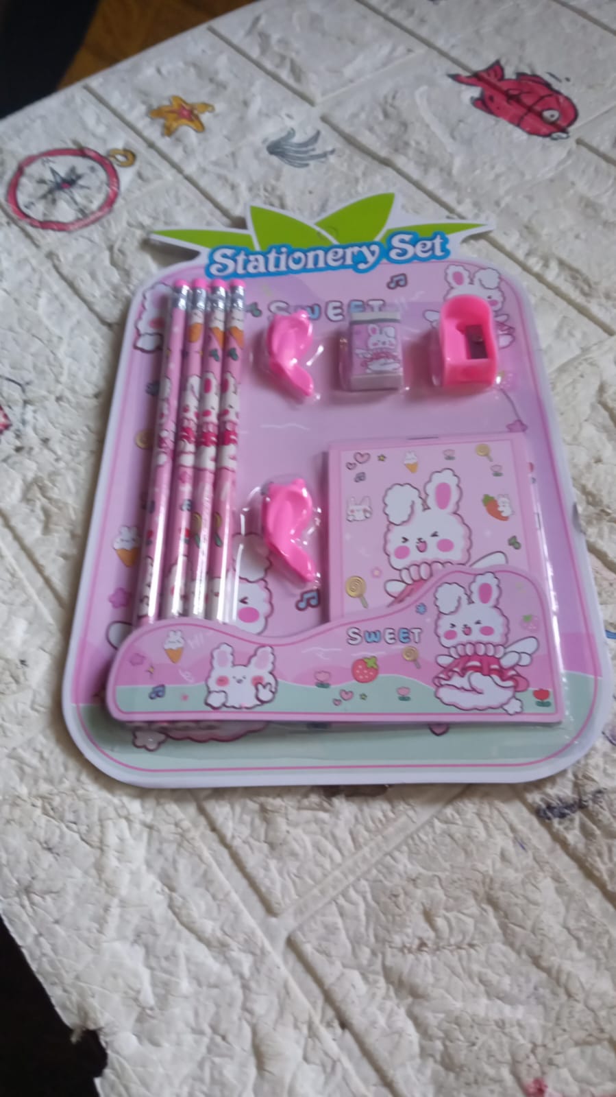 Kids' Stationery Kit: Wooden Pencils, Sharpener, Eraser, Diary (9 Pc Set) - Discount Karo