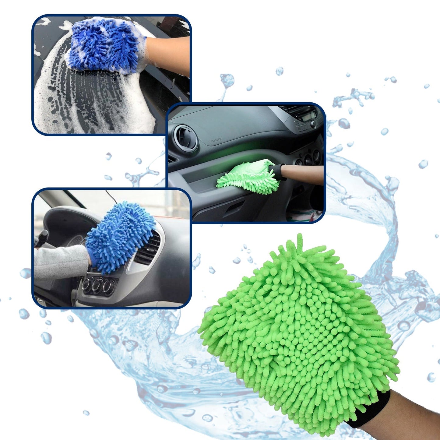 4917 Microfiber Wash and Dust Chenille Mitt Cleaning Gloves 