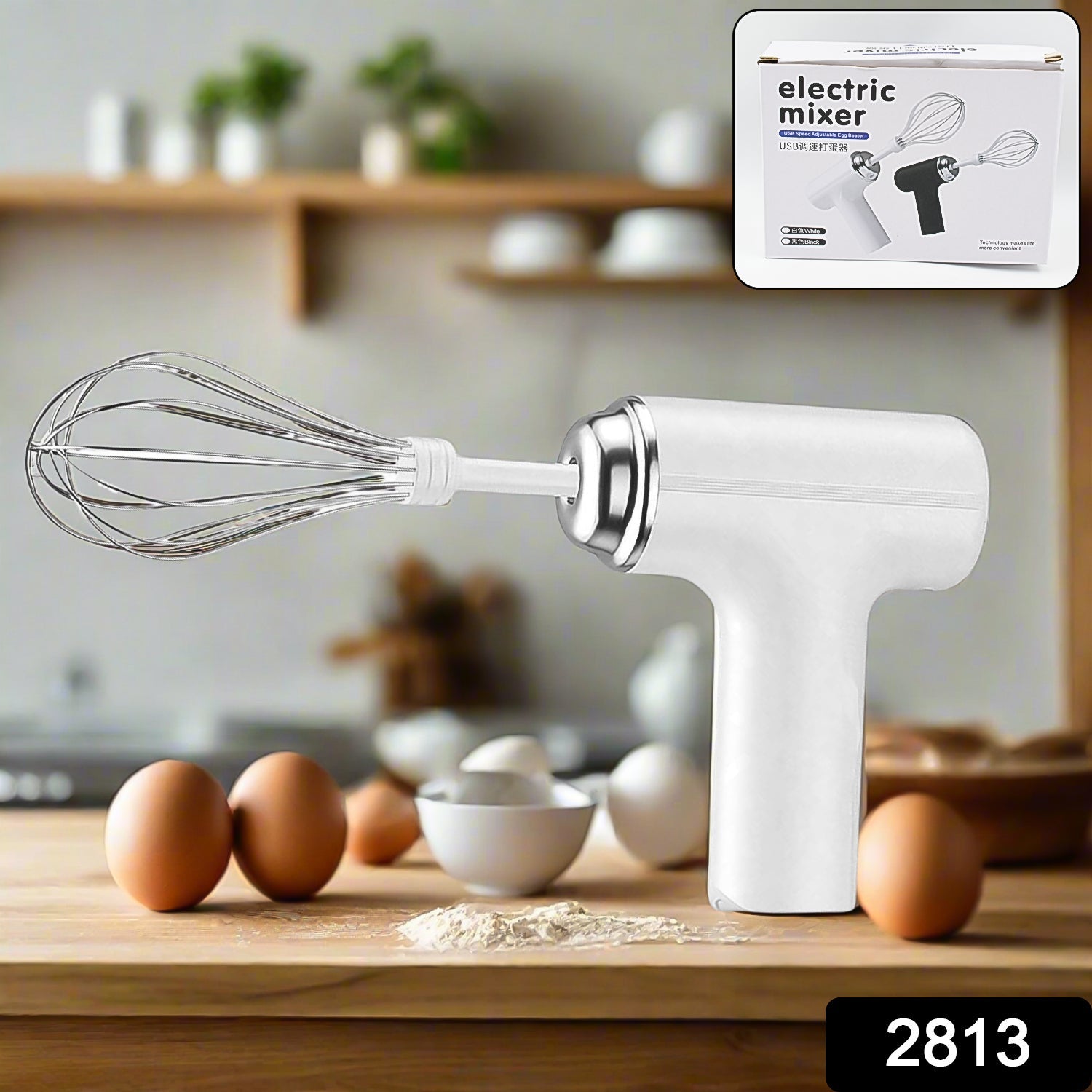 Wireless Hand Mixer, Charging Handheld  2pc portable Whisk Mini High Power Beater Baking Hand Held Mixer, Portable Kitchen Blender. - Discount Karo