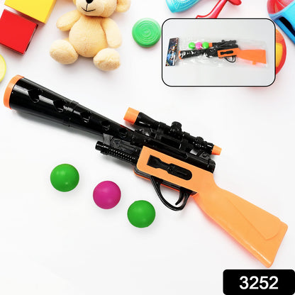 Manual Big Shooting 3 Ball Gun Toy shoot super ping pong gun for kids, Plastic Balls Shooting Gun Toys For Boys Kids High Quality Gun - Discount Karo