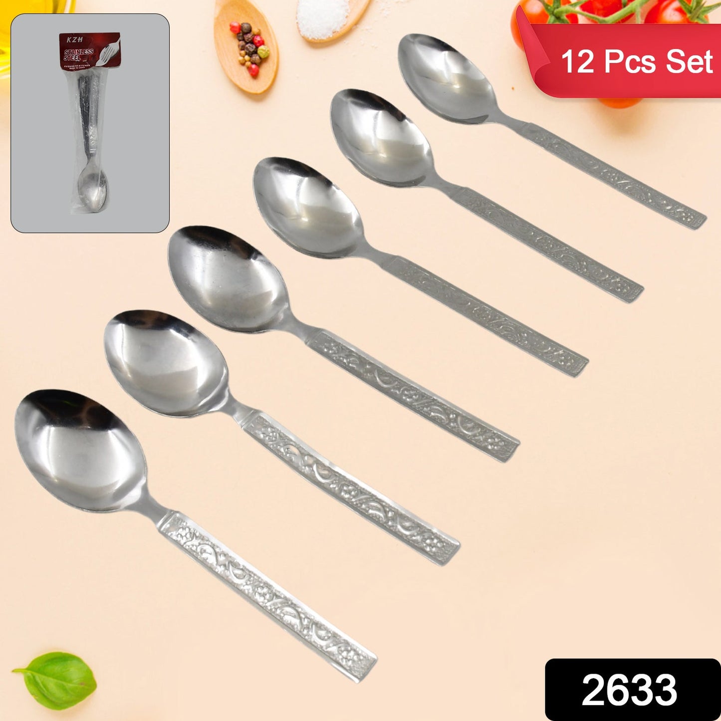 Stainless Steel Medium Dinner Table Spoon (Set of 12Pcs) - Discount Karo