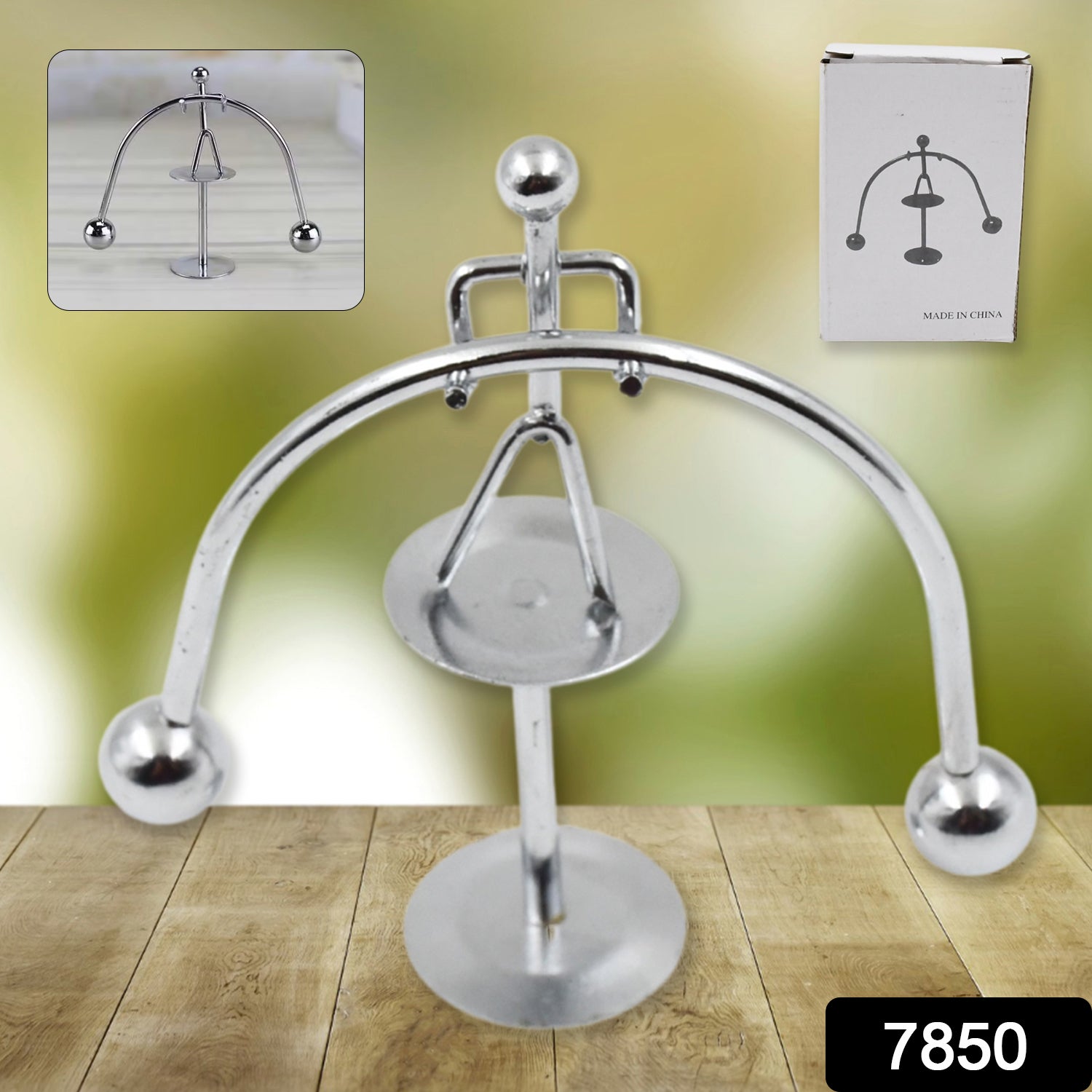 Mini Steel Balance Toy (1 Pc): Desk Decor, Perpetual Motion, Physics Toy - Discount Karo