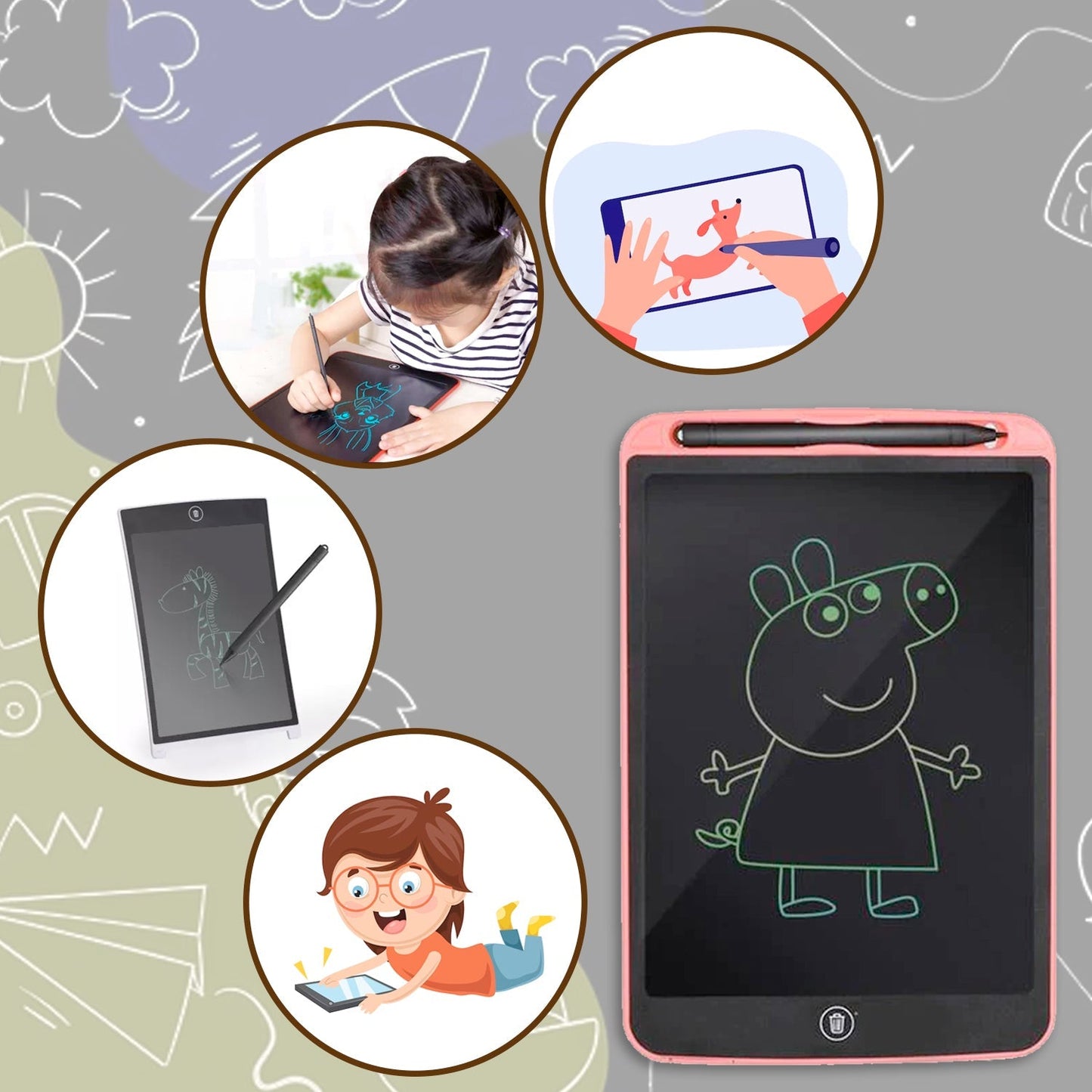 LCD Portable Writing Pad / Tablet for Kids - 8.5 Inch - Discount Karo