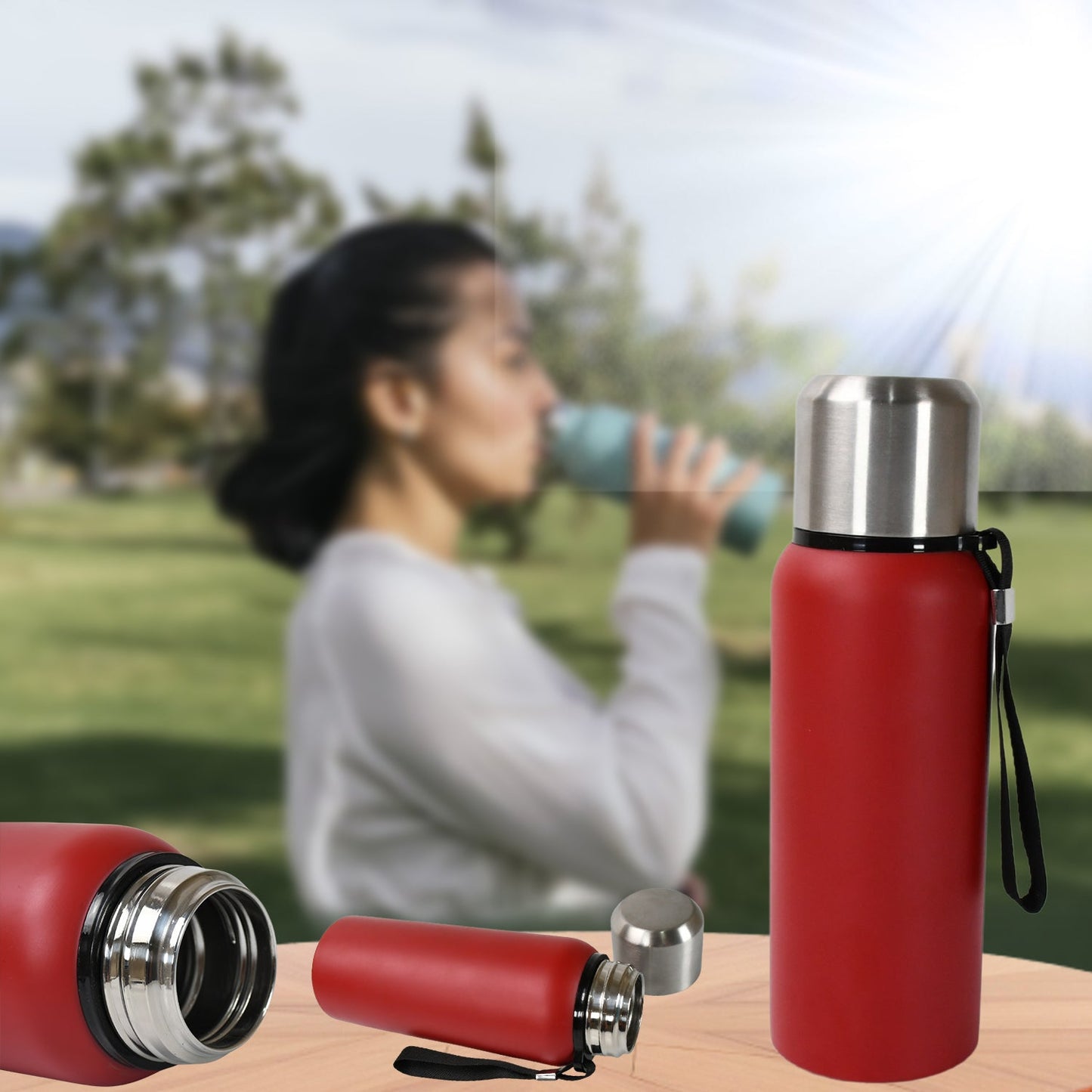 Stainless Steel Water Bottle, Fridge Water Bottle, Stainless Steel Water Bottle Leak Proof, Rust Proof, Cold & Hot Thermos steel Bottle| Leak Proof | Office Bottle | Gym | Home | Kitchen | Hiking | Trekking | Travel Bottle (Approx 600ML) - Discount Karo